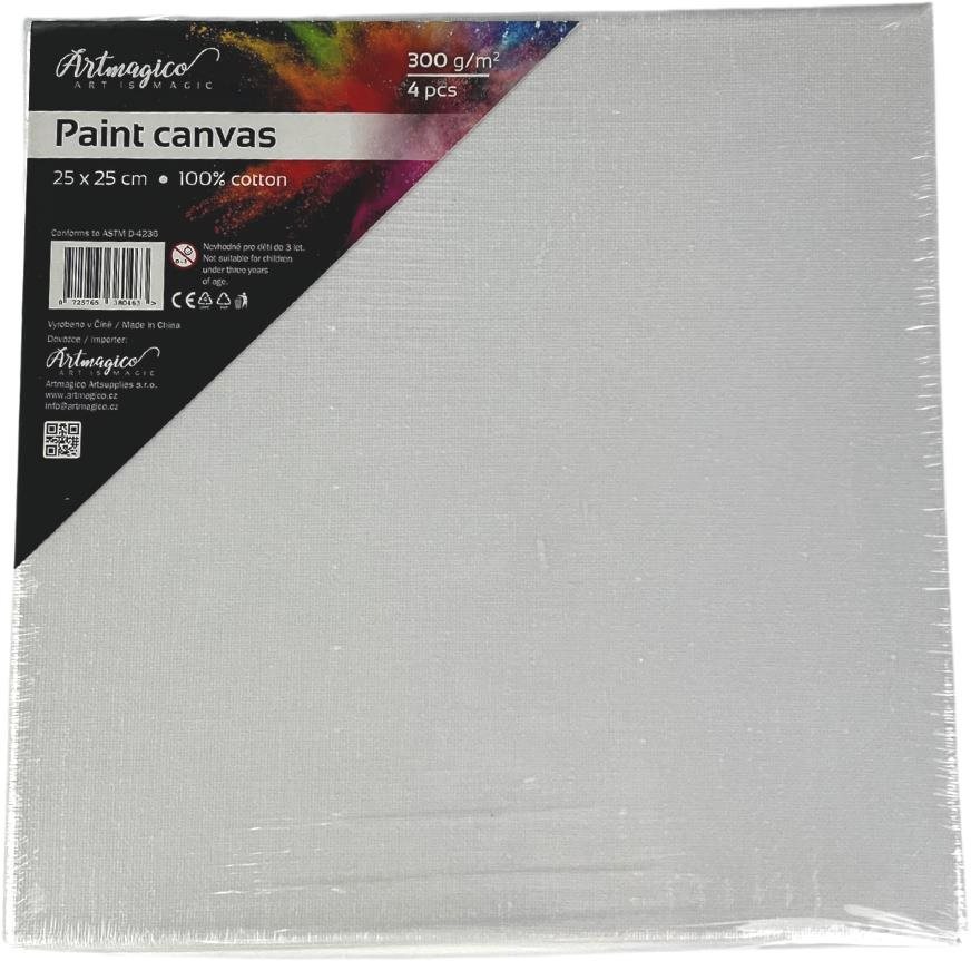 Artmagico súprava plátien na ráme 25 × 25 cm 4 ks (biele)