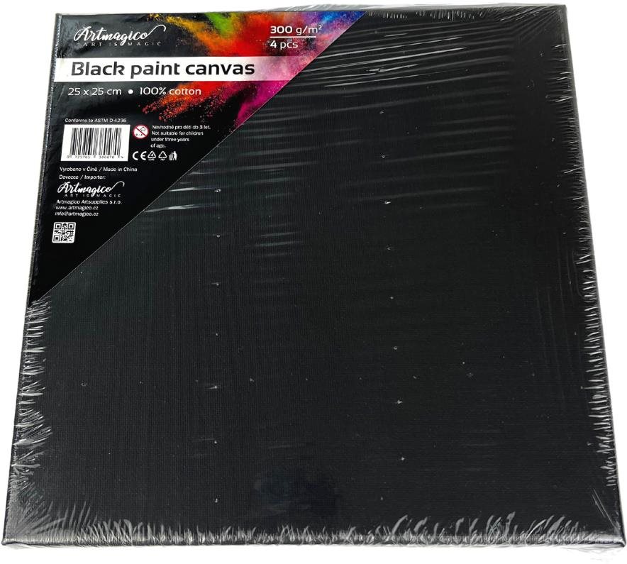 Artmagico súprava plátien na ráme 25 × 25 cm 4 ks (čierne)