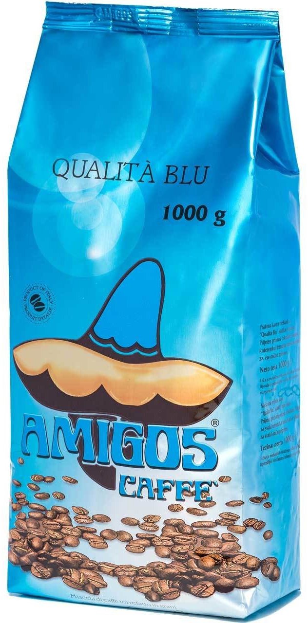 Amigos Caffe Qualitá Blu, zrnková, 1000 g