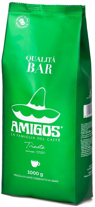 Amigos Caffe Qualitá Verde Bar, zrnková, 1000 g