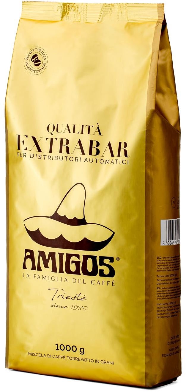 Amigos Caffe Qualita Extra Bar, zrnková, 1000 g