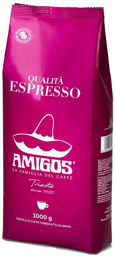 Amigos Caffe Qualitá Espresso, zrnková, 1000 g