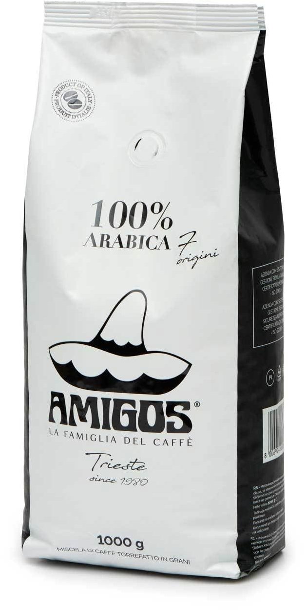 Amigos Caffe 7 Origini, zrnková, 1000 g
