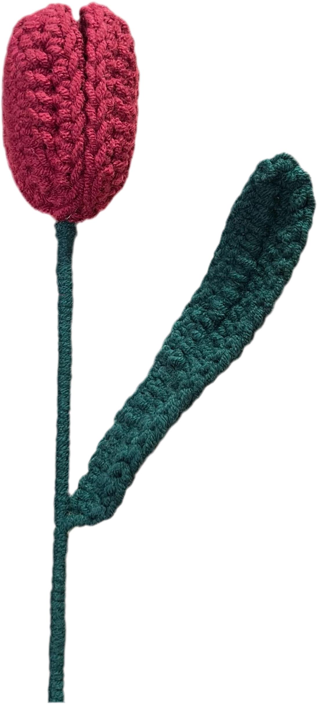ANNAM Háčkovaná květina Tulipán červený, 4 × 41 cm