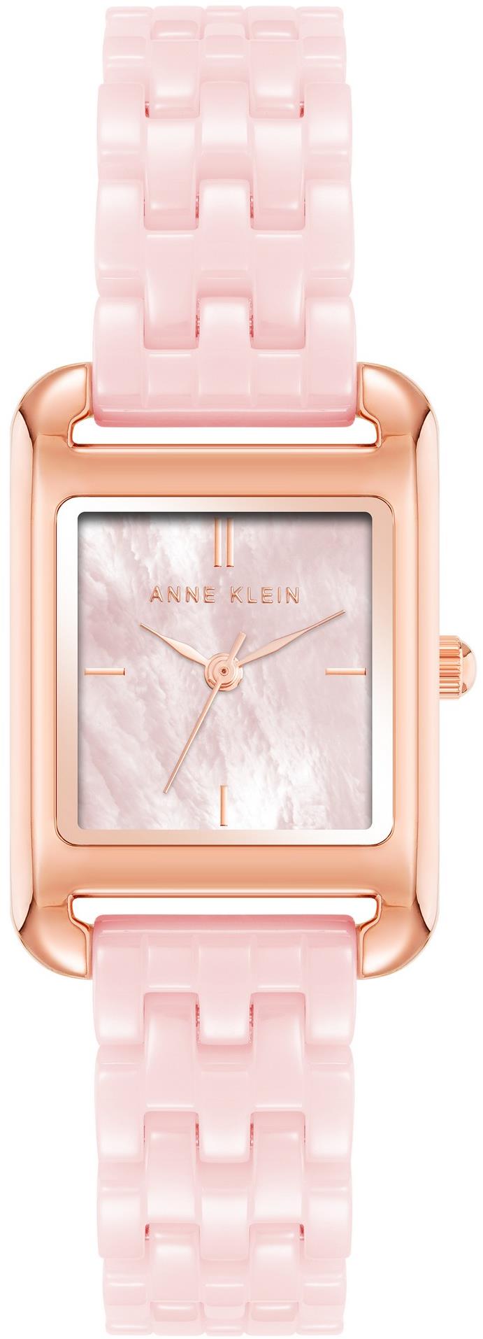 Anne Klein dámske hodinky hranaté ružovo zlaté AK/5022RGPK