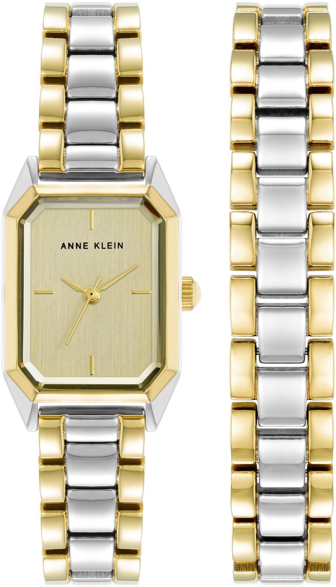 Anne Klein dámske hodinky hranaté strieborné AK/5019TTST