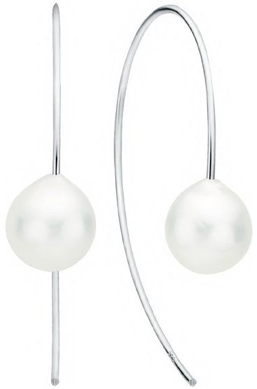 ANNA PERLY Moderné dámske visiace náušnice z ródiovaného striebra s pravými Kasumi perlami (Ag 925/1000; 4,6 g)