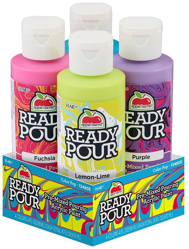 Apple Barrel Ready Pour set Color pop na pouring, 4× 118 ml