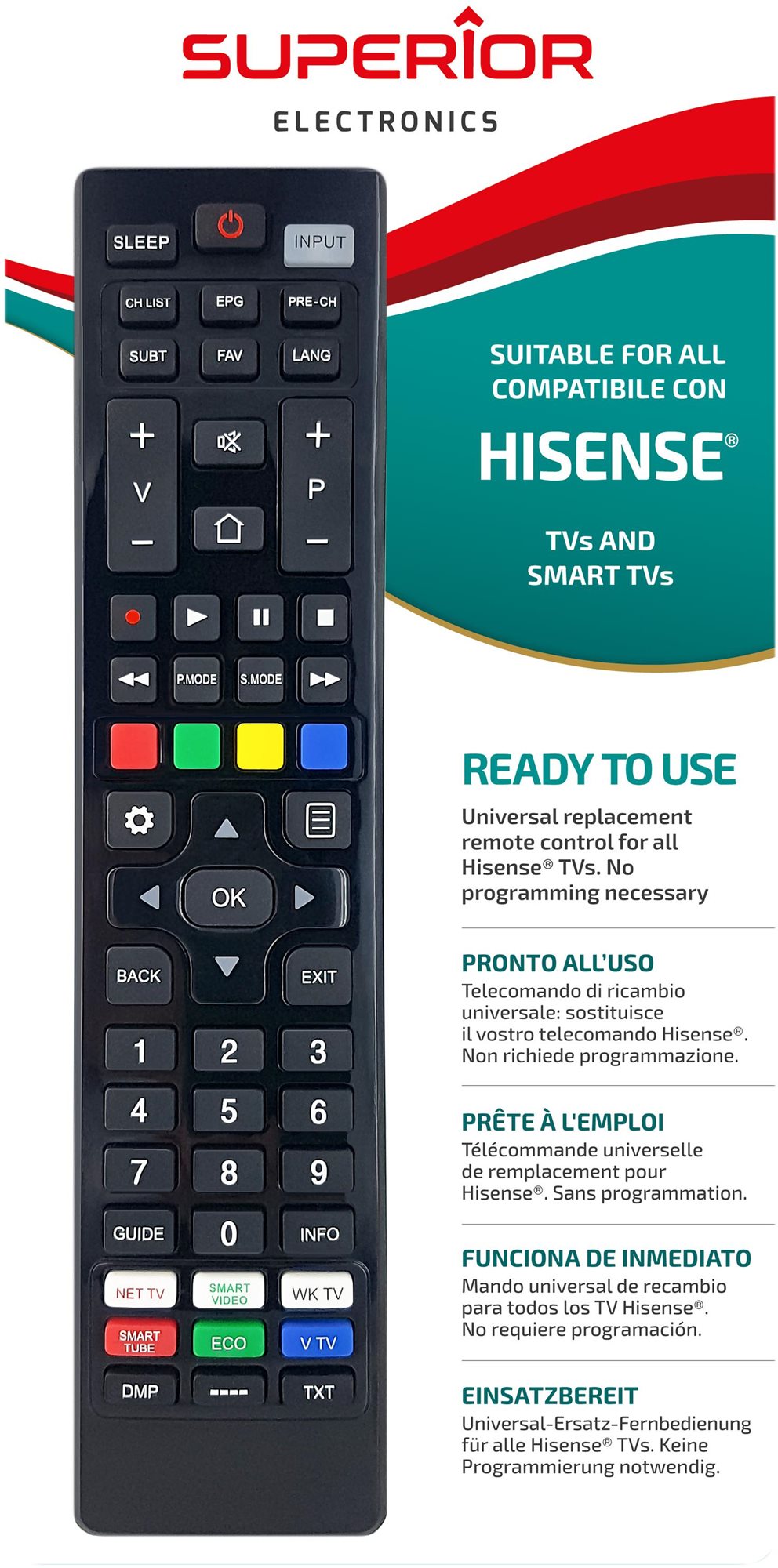 Superior diaľkové ovládanie na Hisense
