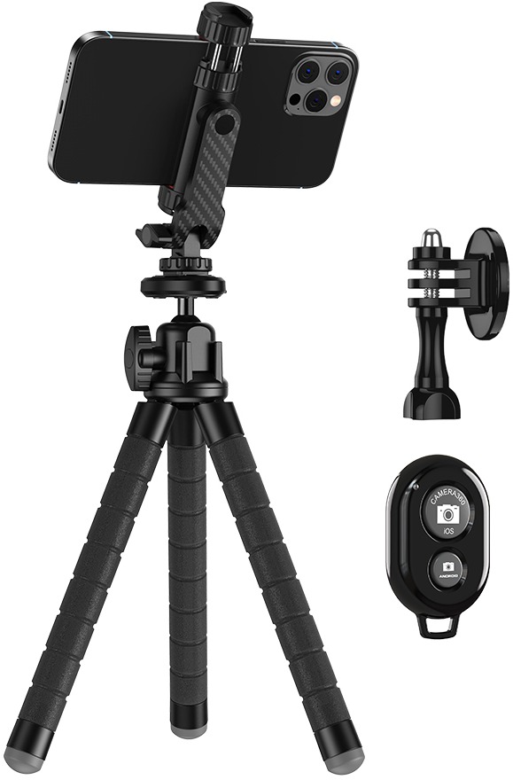 Apexel Multi-functional 360° Rotatable Vlog Clip with Octopus Tripod