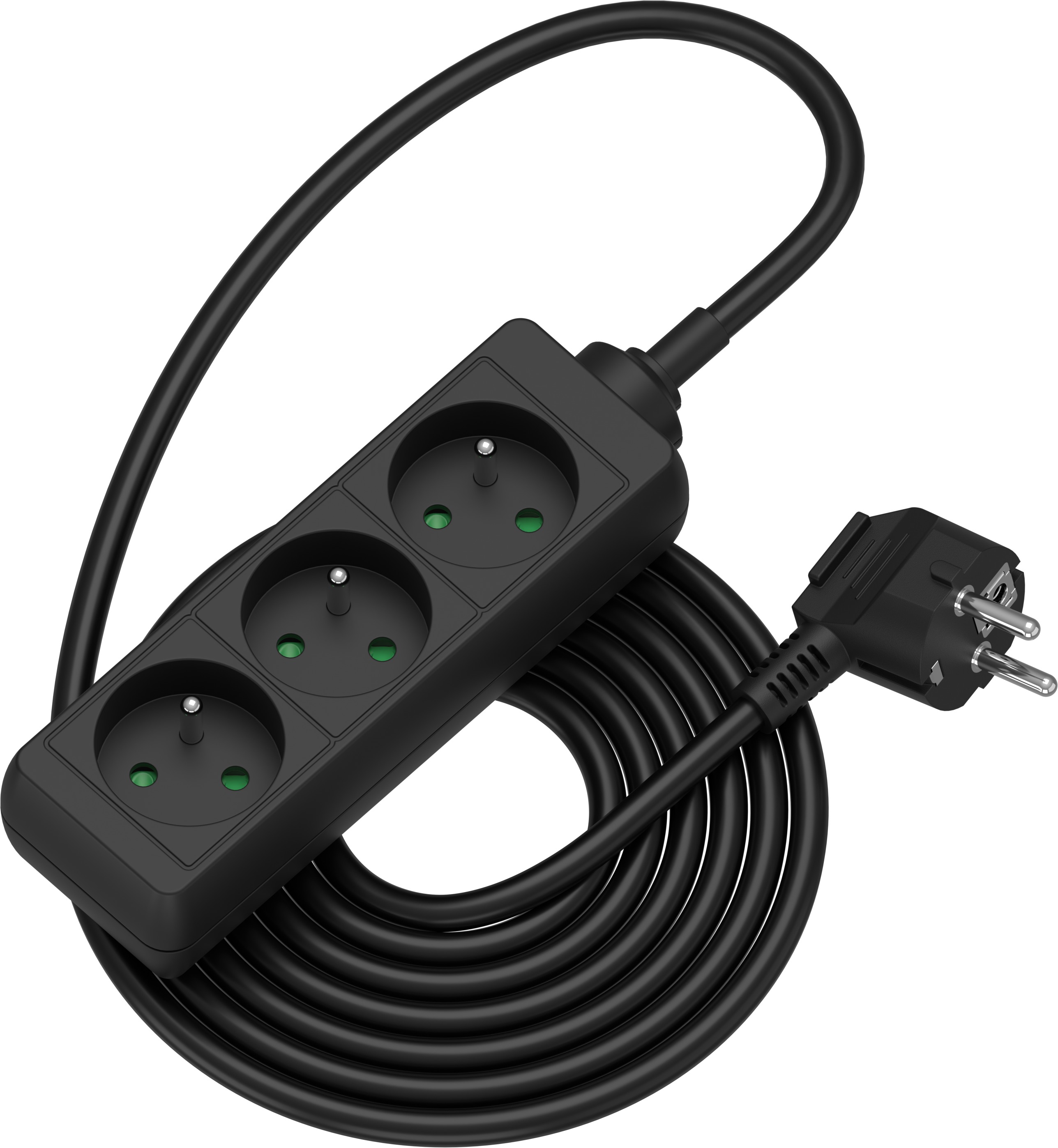 AlzaPower predlžovací prívod 230 V 3 zásuvky 3 m čierny
