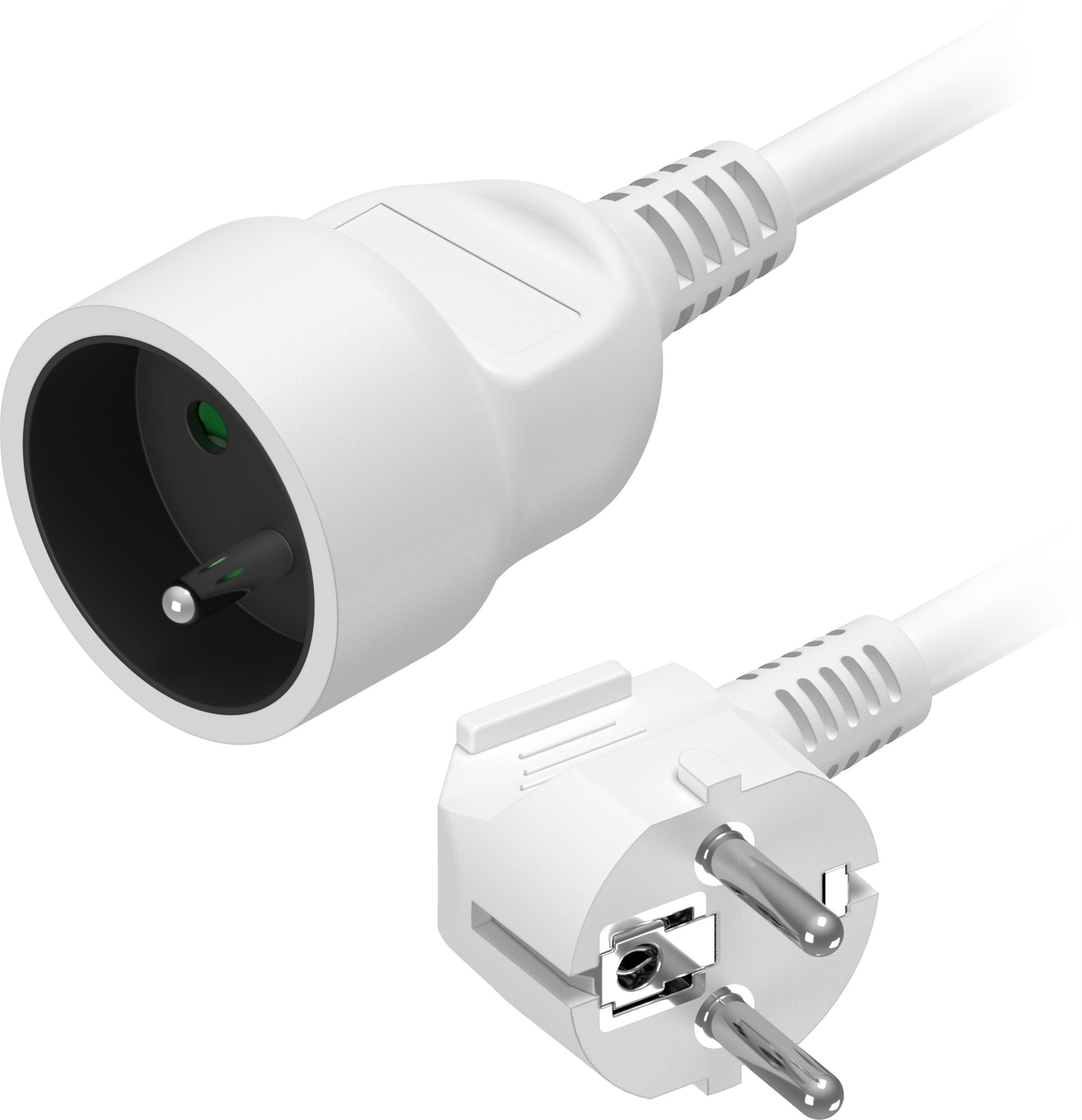AlzaPower predlžovací prívod 230 V 1 zásuvka 1,5 m biely