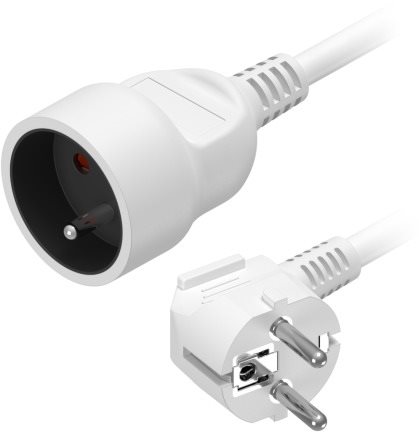 AlzaPower predlžovací prívod 230 V 1 zásuvka 5 m biely