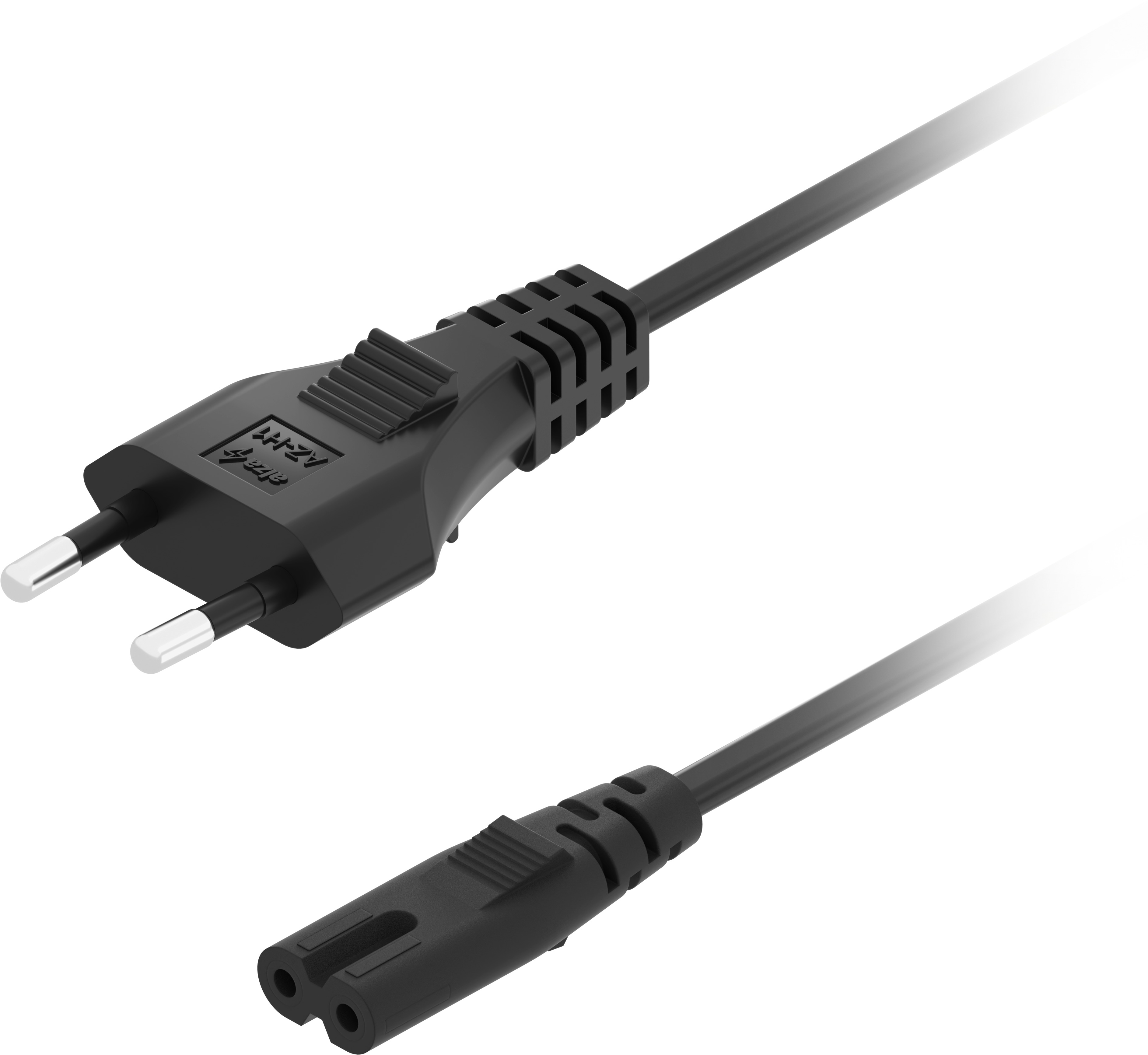 AlzaPower Cord 2-pin IEC C7 250 V 2 m čierny