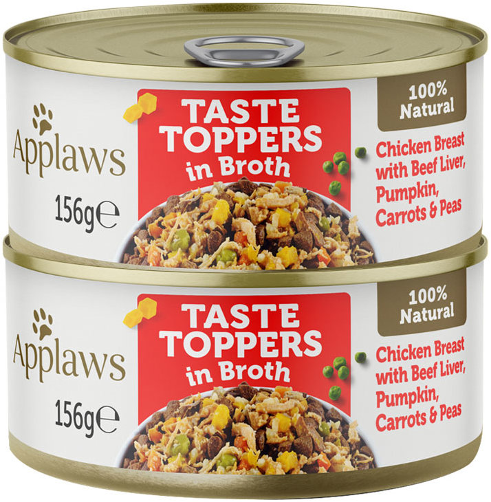 Applaws konzerva Dog Taste Toppers Broth Kuře s játry 2 × 156 g