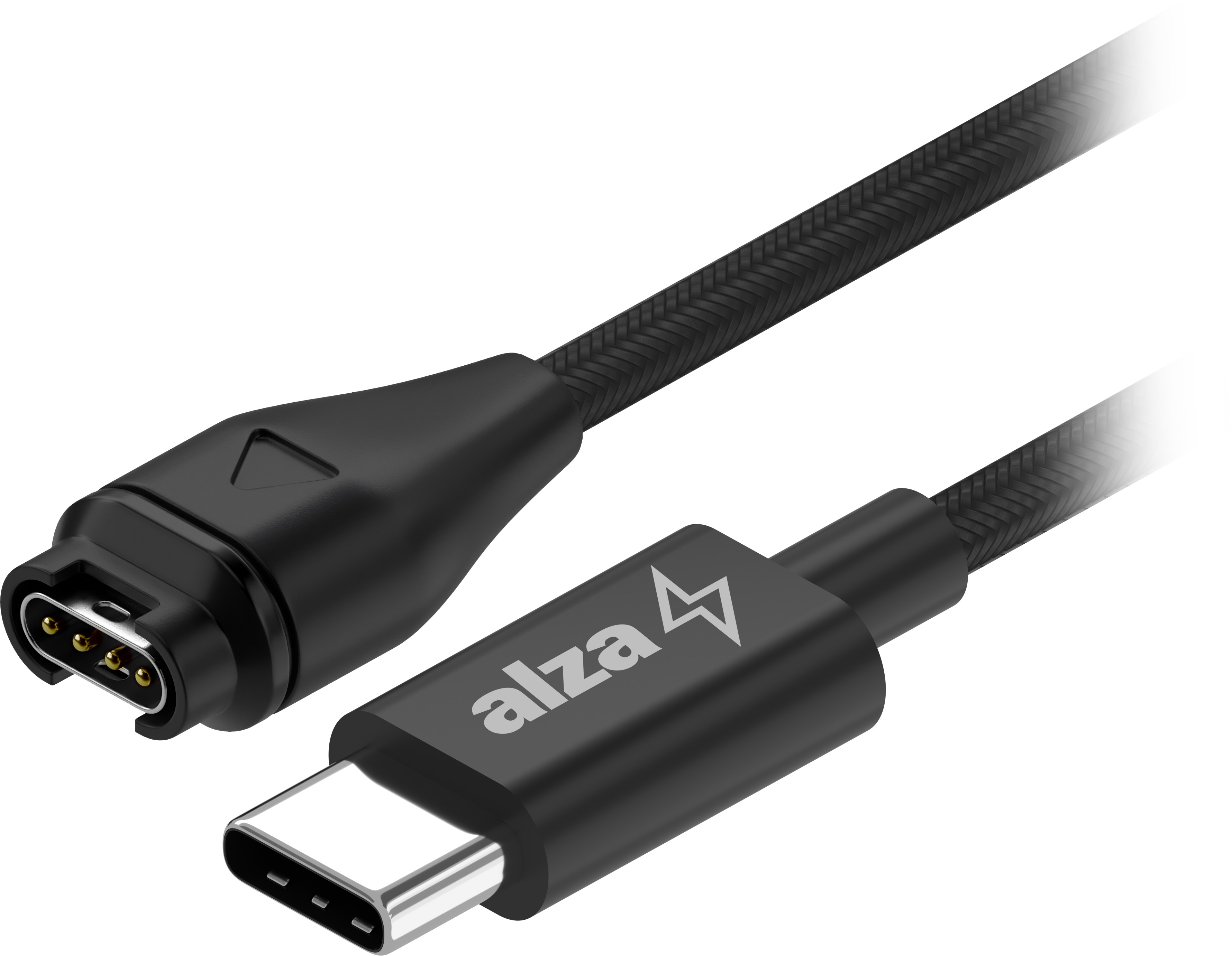 AlzaPower USB-C nabíjací/dátový kábel s opletom pre Garmin Fenix, Vívoactive, Venu, Forerunner – 1 m
