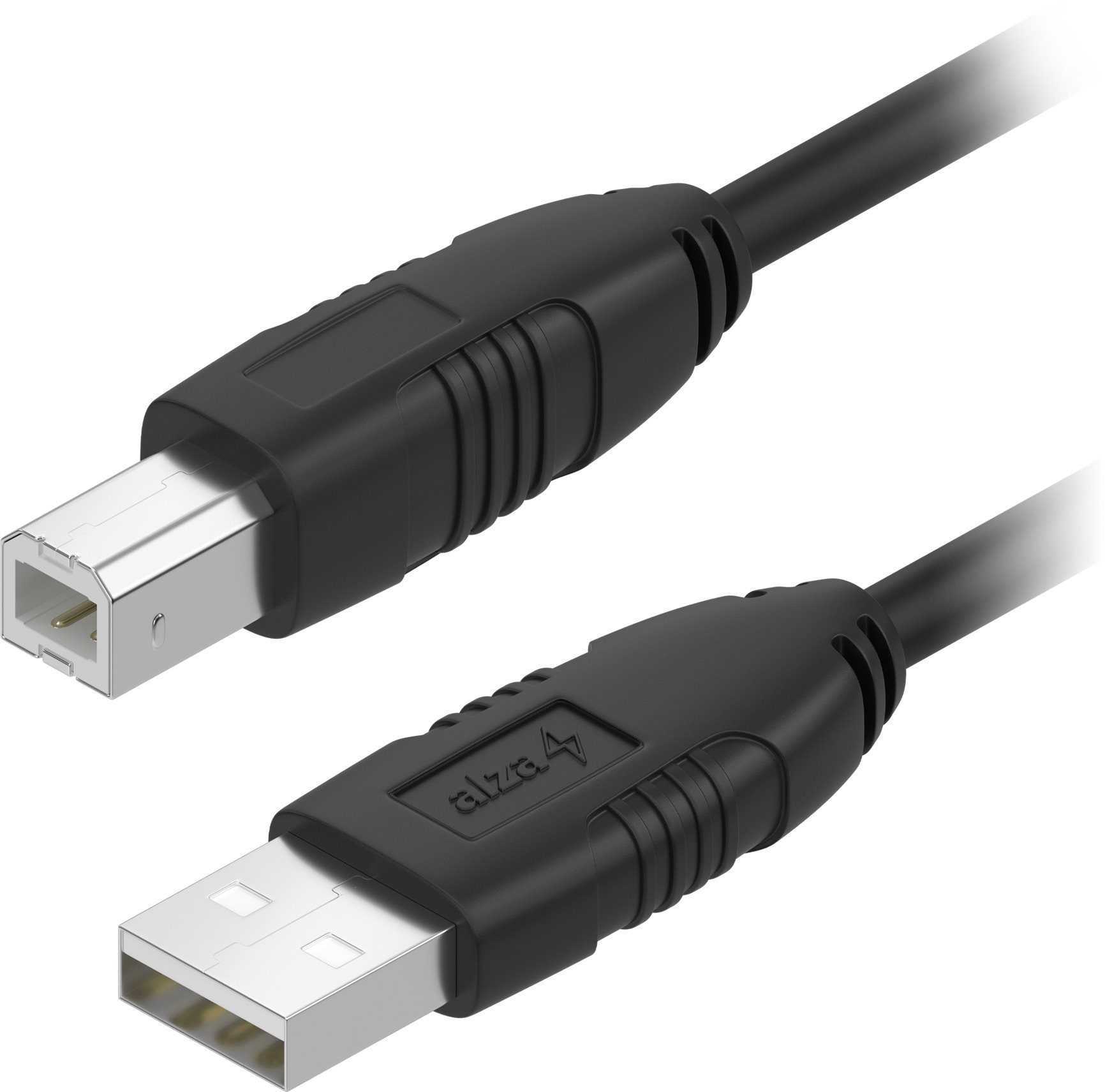 AlzaPower LinkCore USB-A to USB-B 5 m čierny