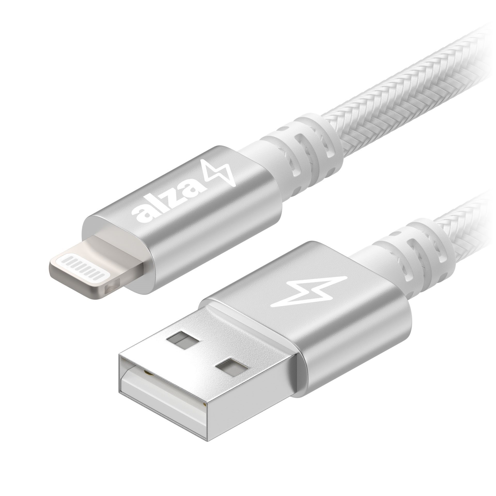 AlzaPower AluCore USB-A to Lightning MFi (C189) 0.5m strieborný