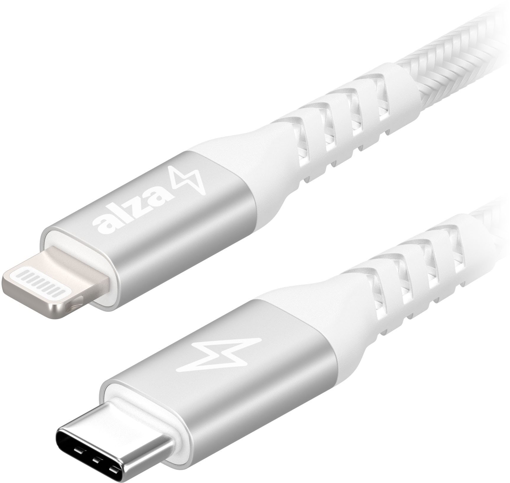 AlzaPower AluCore USB-C to Lightning MFi 0,5 m strieborný