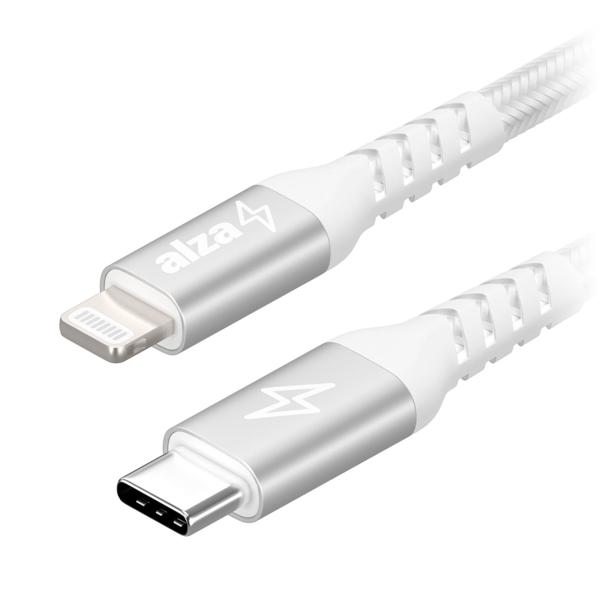 AlzaPower AluCore USB-C to Lightning MFi 2 m strieborný