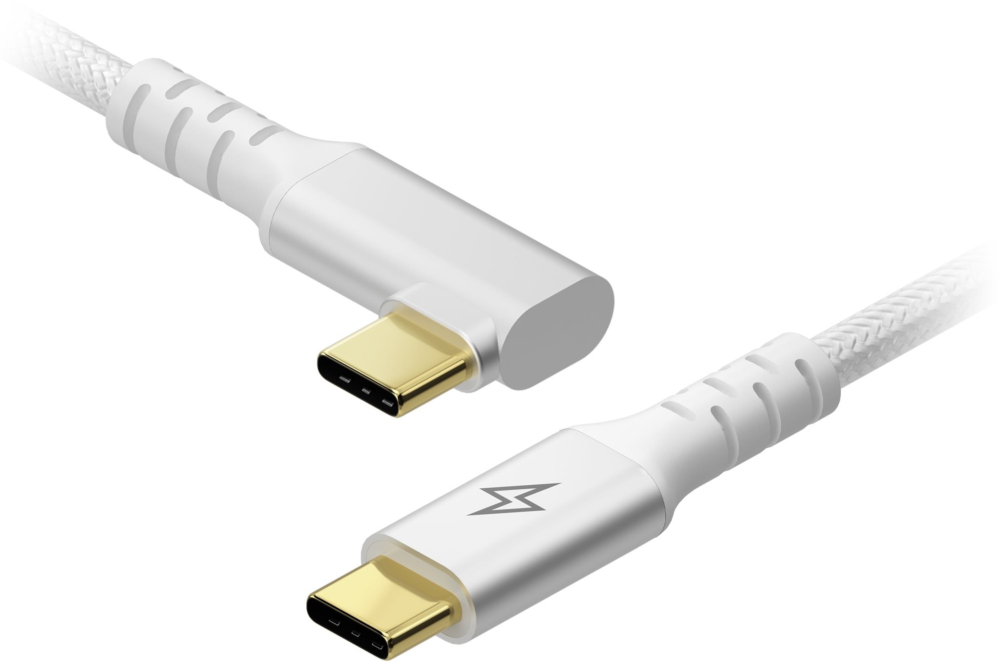 AlzaPower 90AluCore USB-C to USB-C 2.0, 100 W, 2 m – strieborný