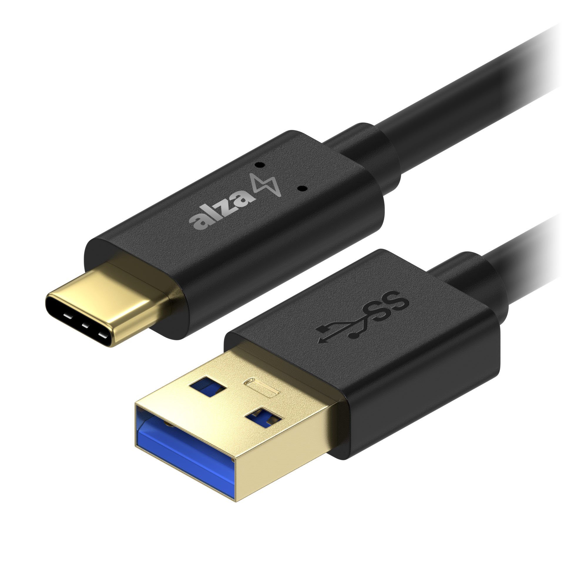 AlzaPower Core USB-A to USB-C 3.2 Gen 1 5Gbp 2m čierny