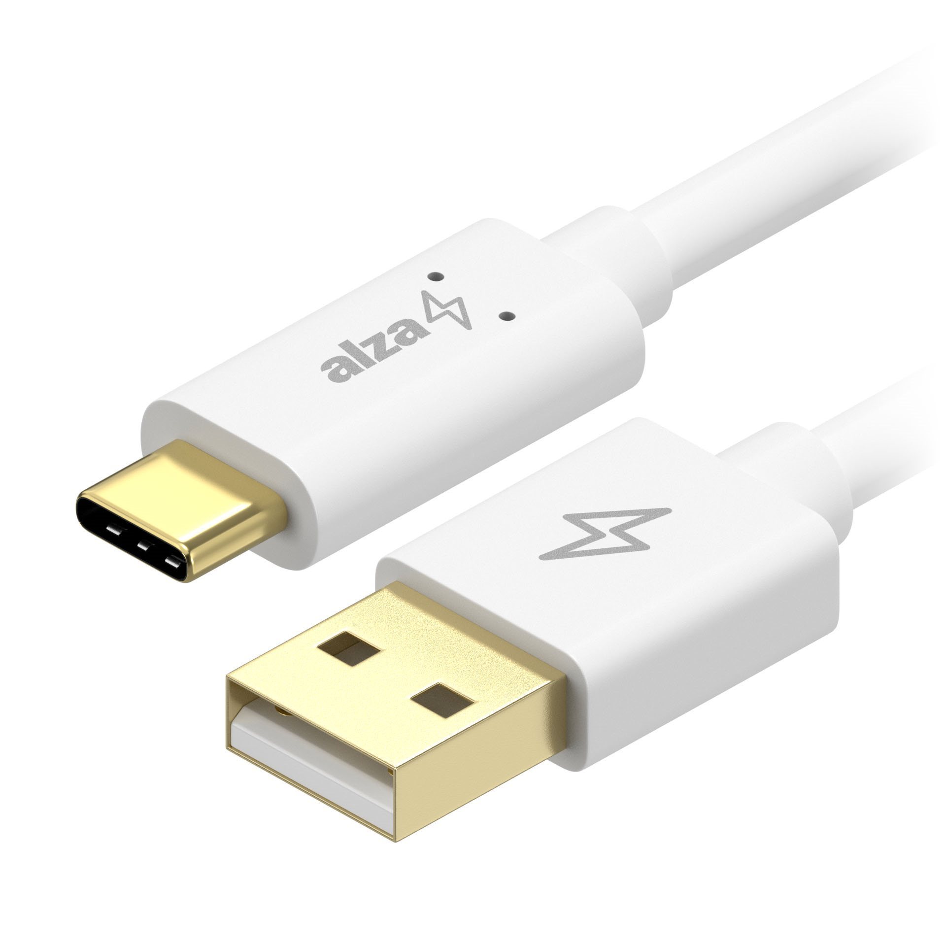 AlzaPower Core Charge USB-A to USB-C 2.0 0.13m biely
