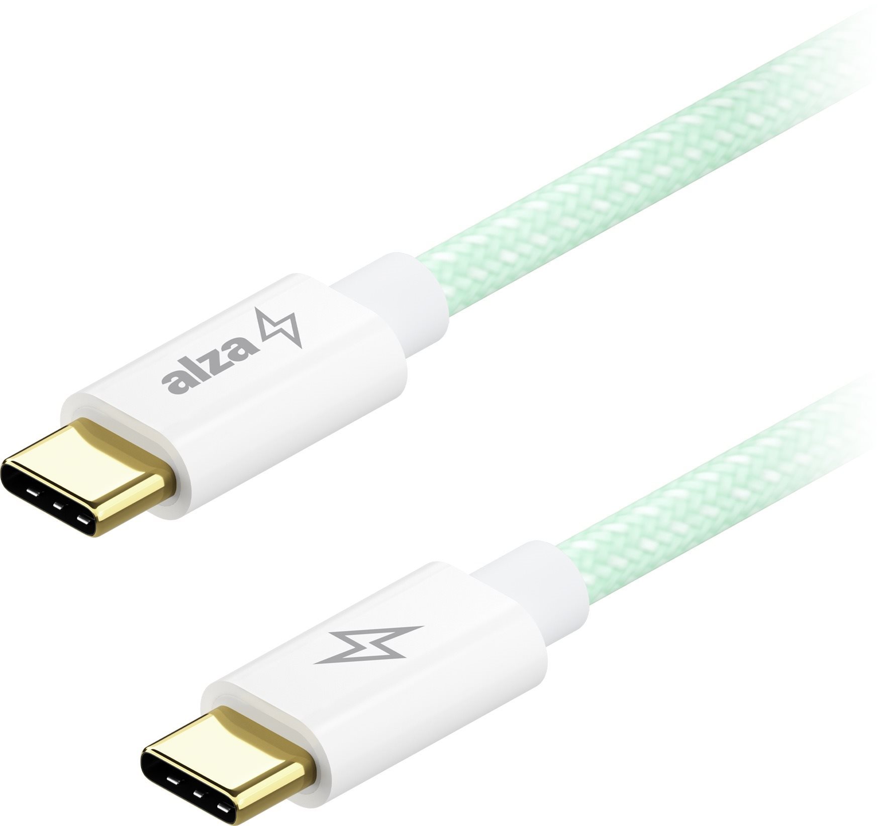 AlzaPower CompactCore USB-C to USB-C 2.0, 100 W, 1 m – svetlozelený