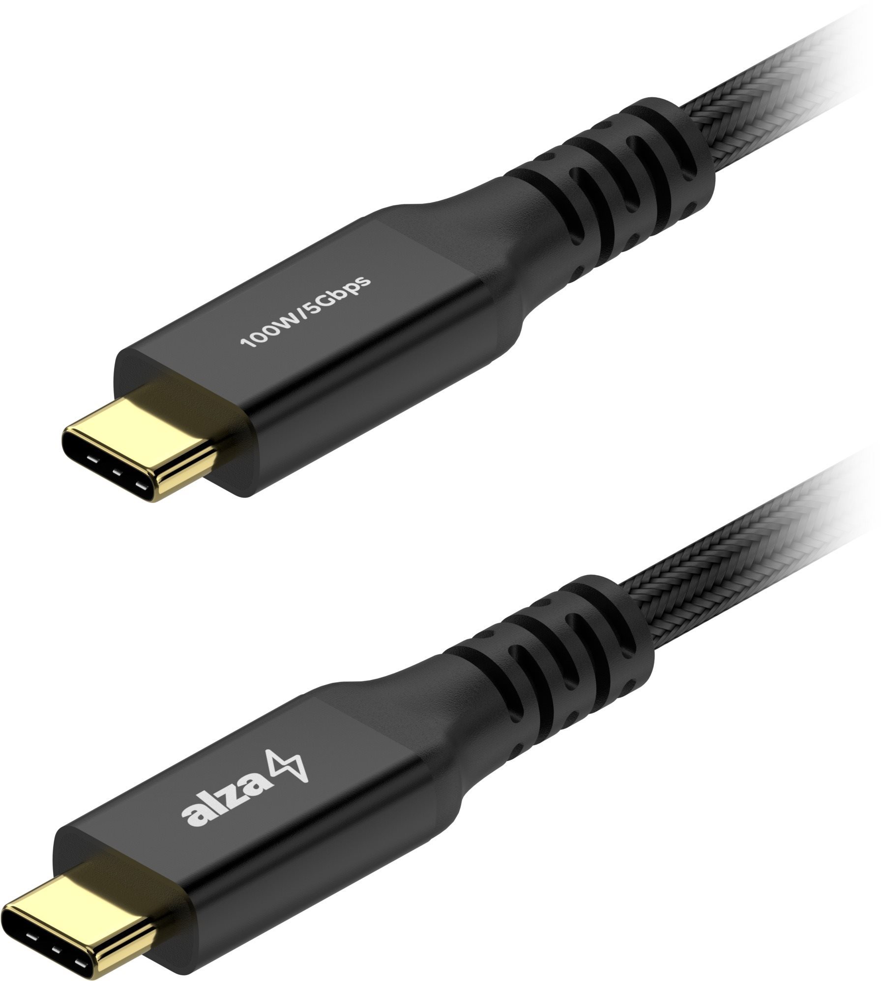 AlzaPower AluCore USB-C to USB-C 3.2 Gen 1 100W 2m čierny