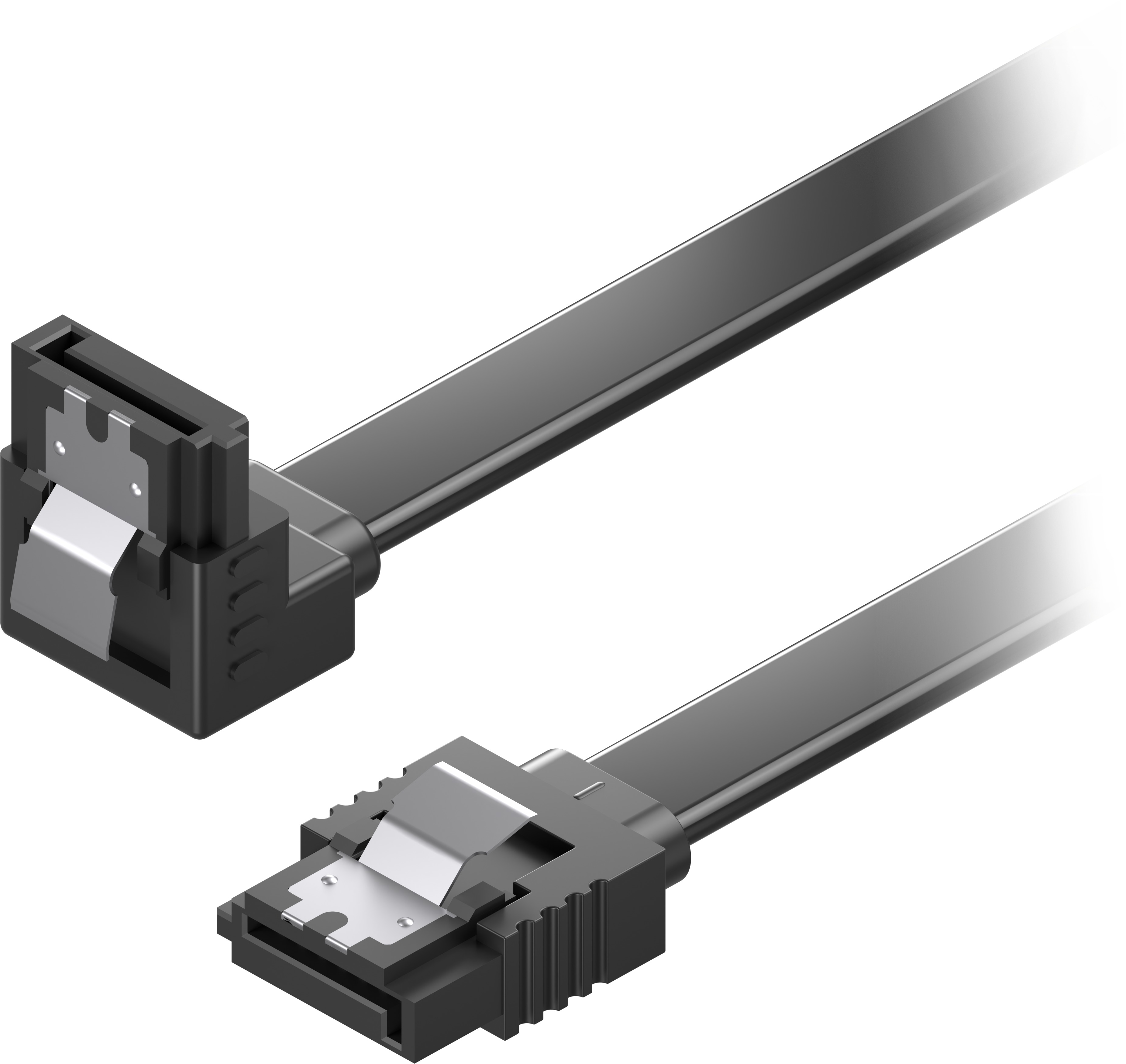 AlzaPower SATA 3.0 6 Gbps 90° 0.5m čierny