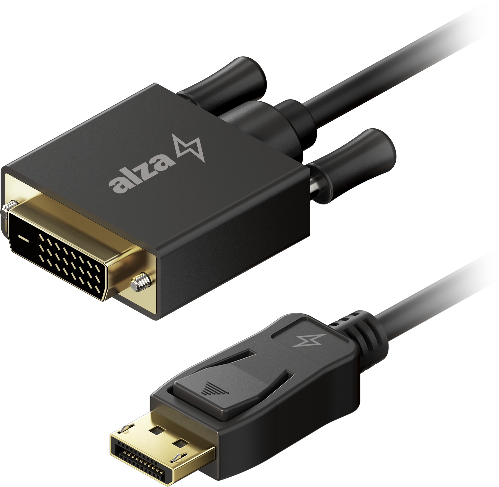 AlzaPower Core DisplayPort na DVI-D FullHD 2 m čierny