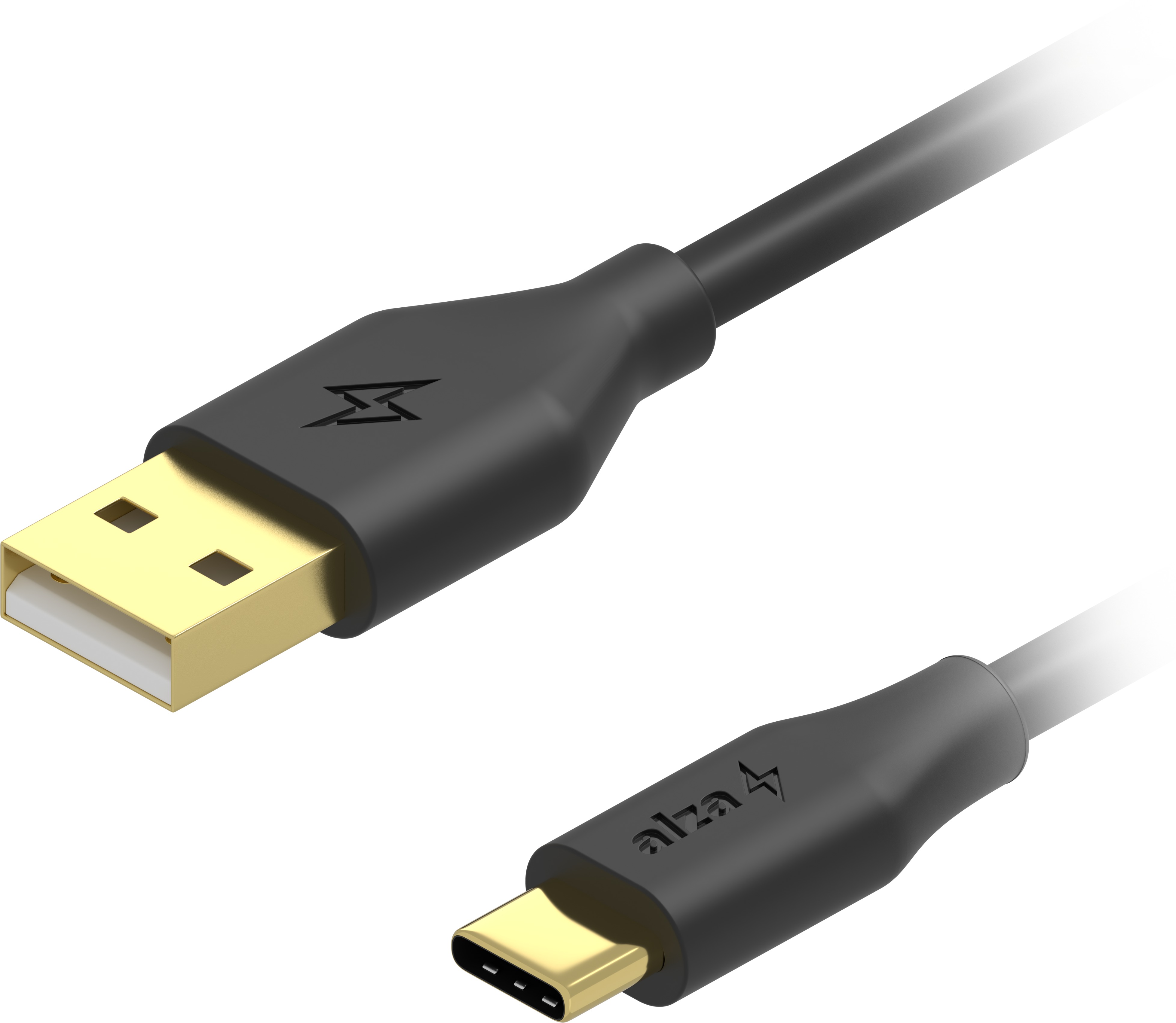 AlzaPower 2-Pack Core Charge USB-A to USB-C 2.0 1 m čierny