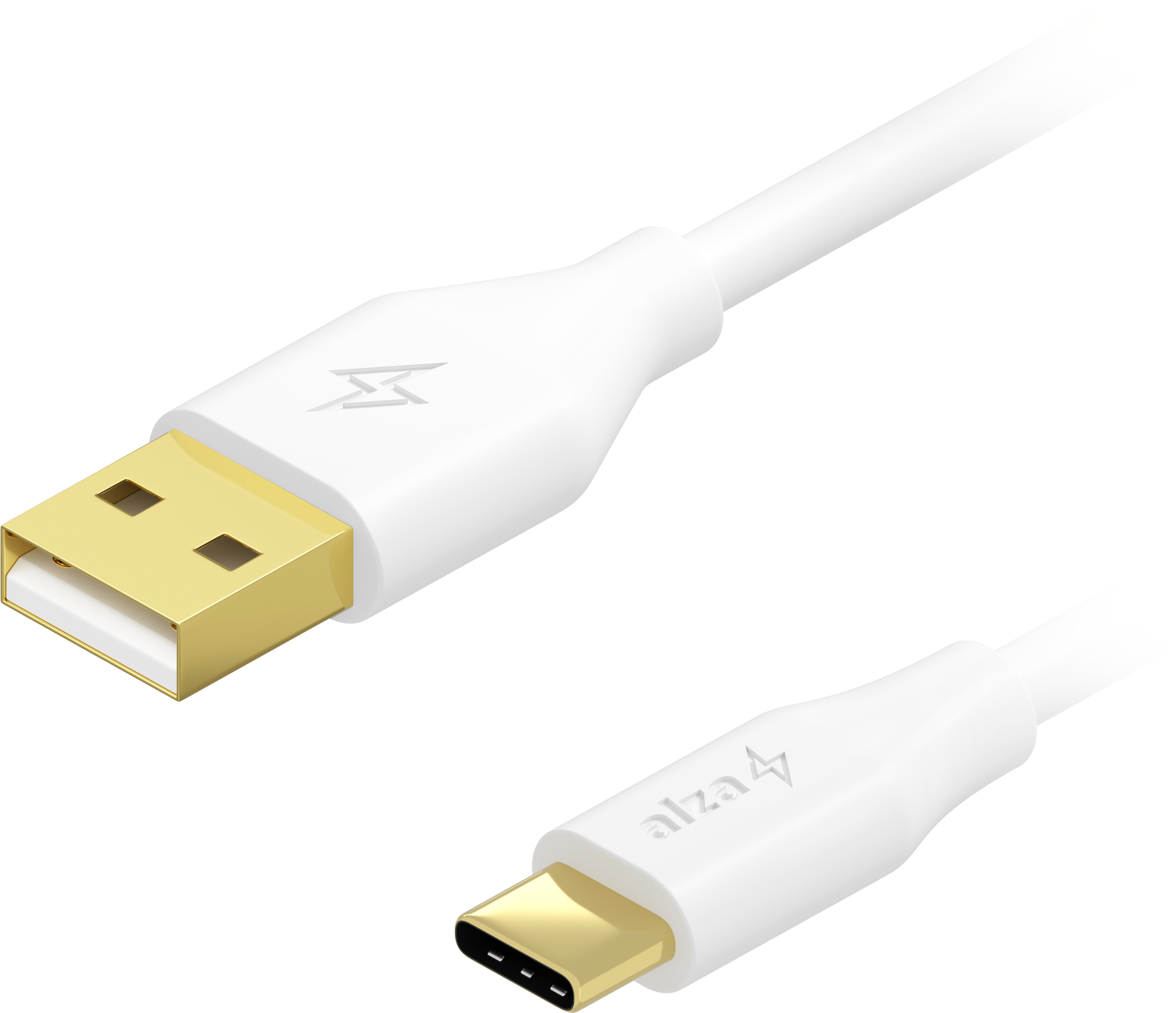AlzaPower 2-Pack Core Charge USB-A to USB-C 2.0 2 m biely