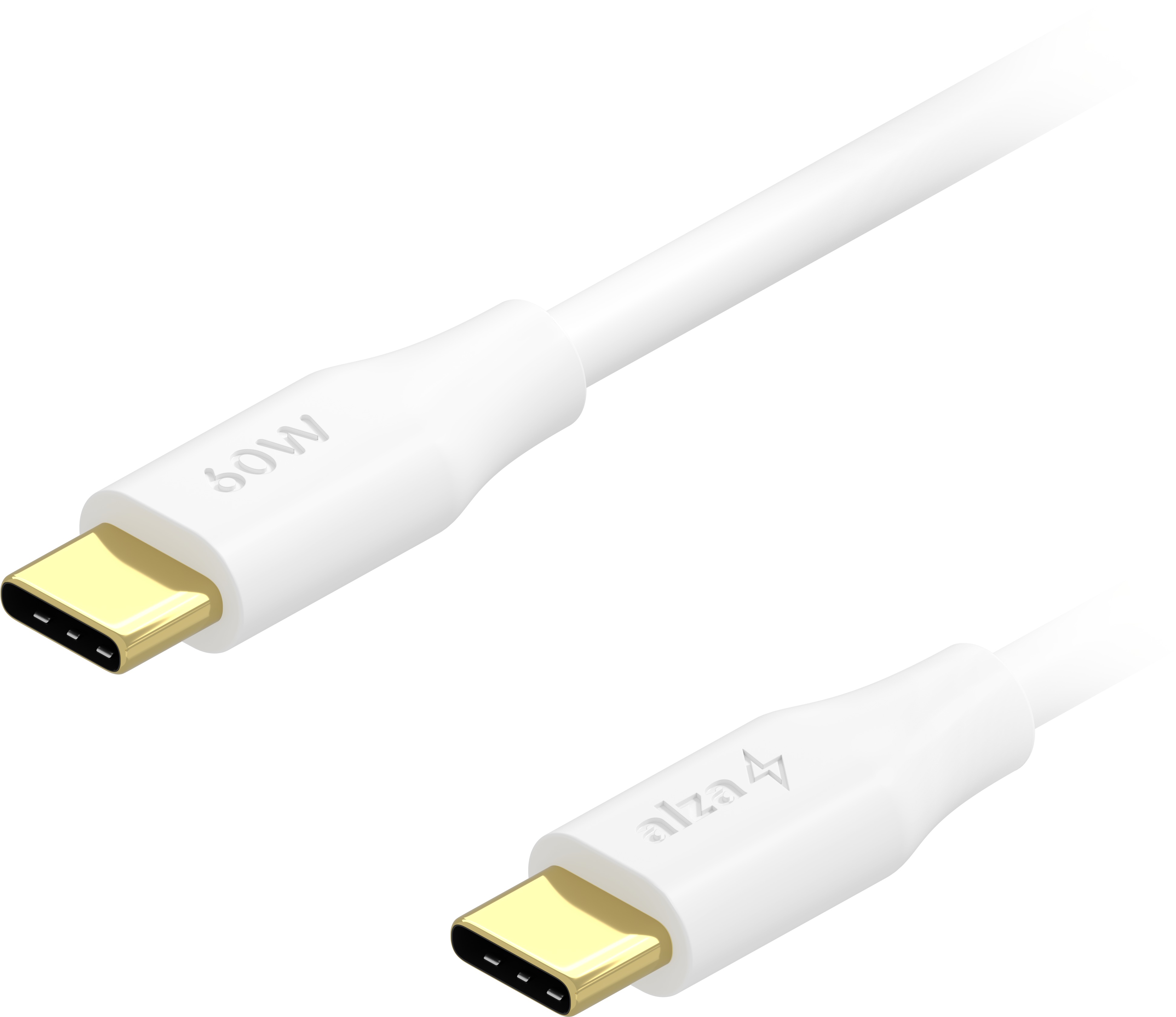 AlzaPower 2-Pack Core Charge USB-C to USB-C 2.0 60 W 2 m biely
