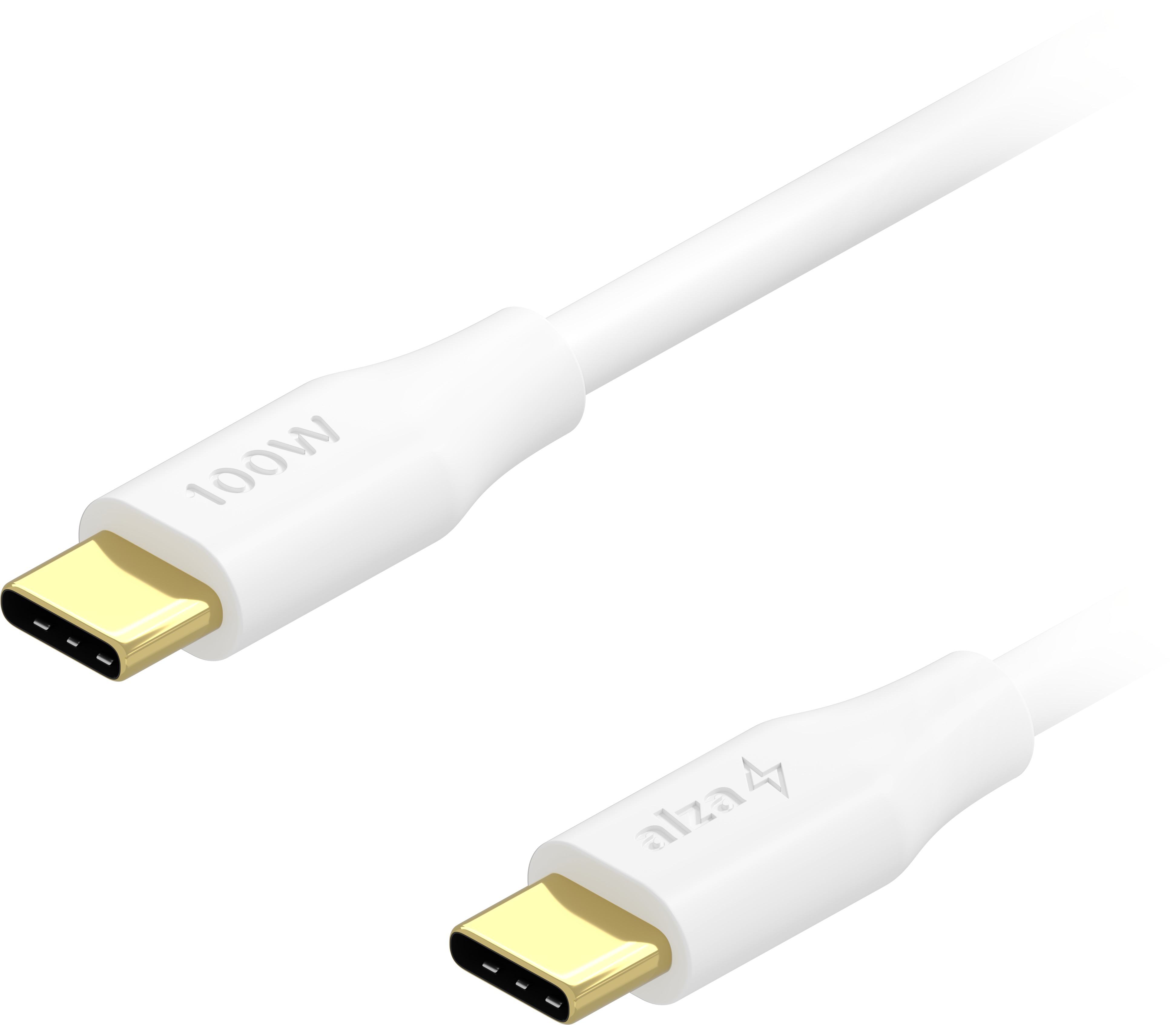 AlzaPower 2-Pack Core Charge USB-C to USB-C 2.0 100 W 2 m biely