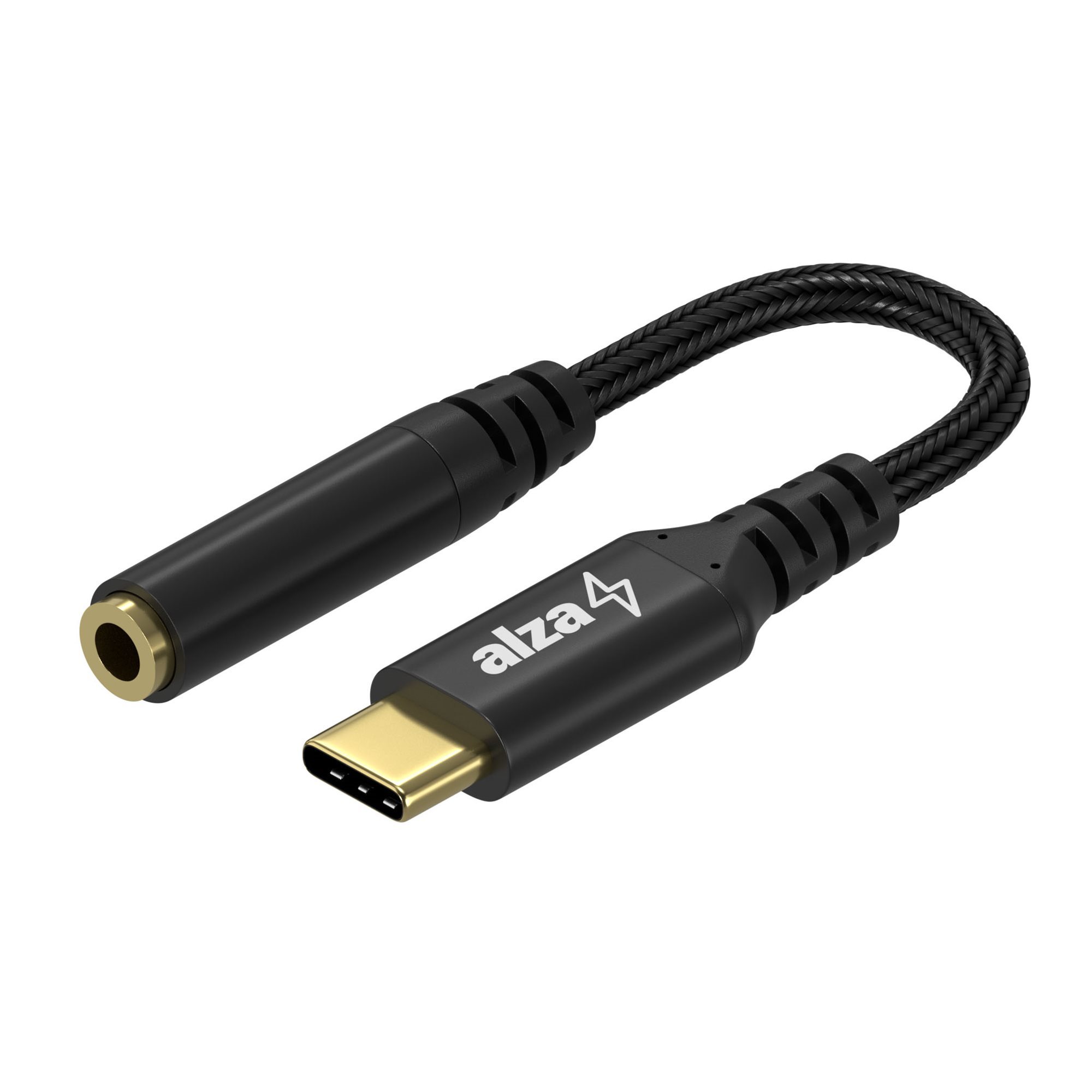 AlzaPower USB-C (M) to 3.5mm Jack (F) 0.1m čierny