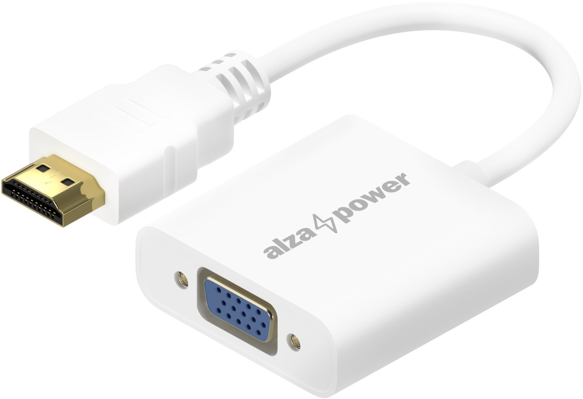 AlzaPower HDMI (M) to VGA (F) 0,18 m biely