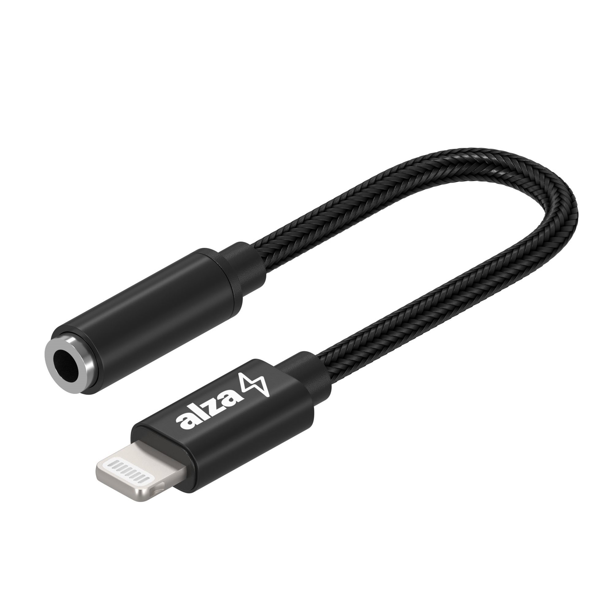 AlzaPower Lightning MFi (M) to 3.5mm Jack (F) 0.1m čierny