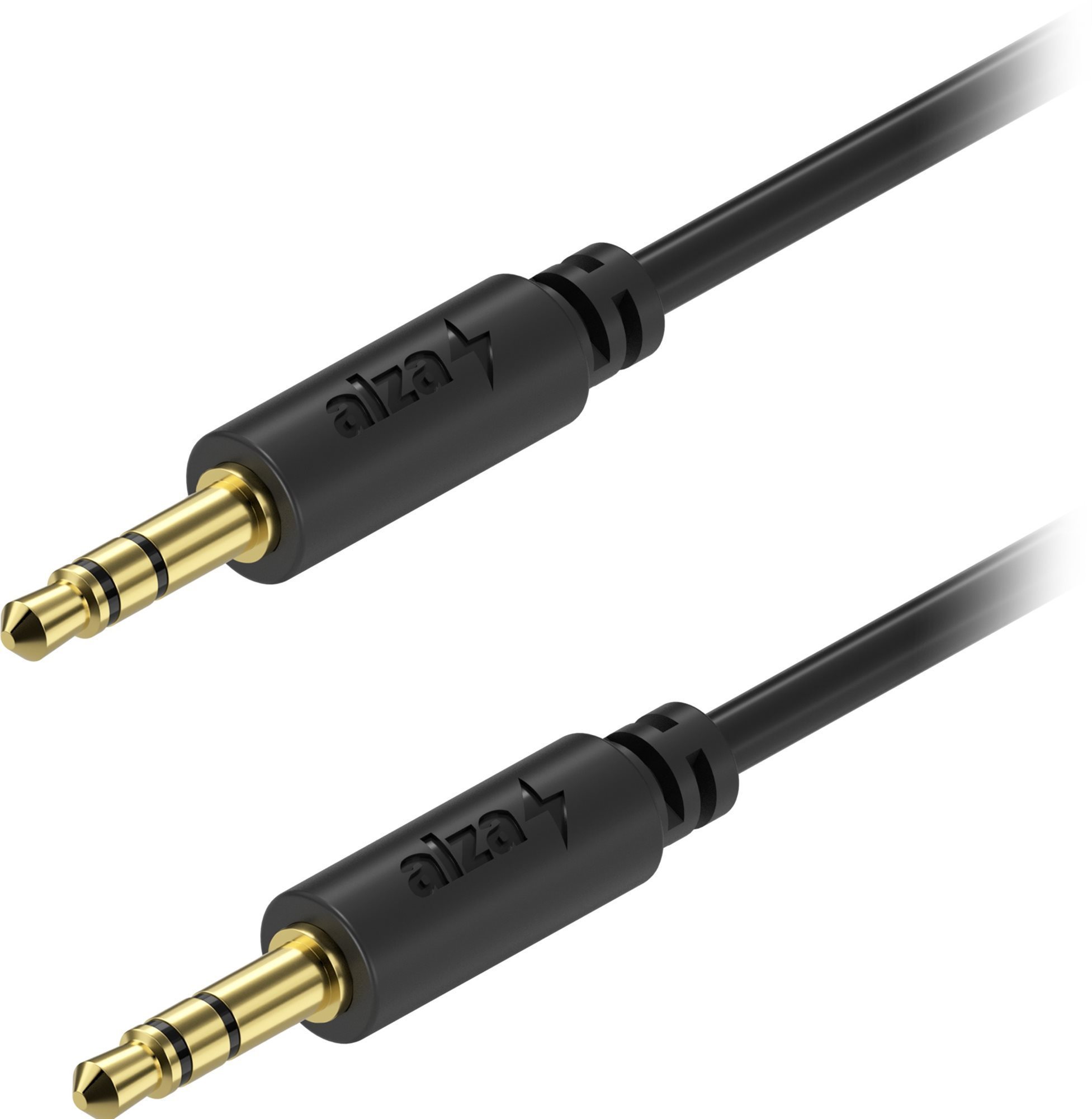 AlzaPower Core Audio 3,5 mm Jack (M) to 3,5 mm Jack (M) 2 m čierny