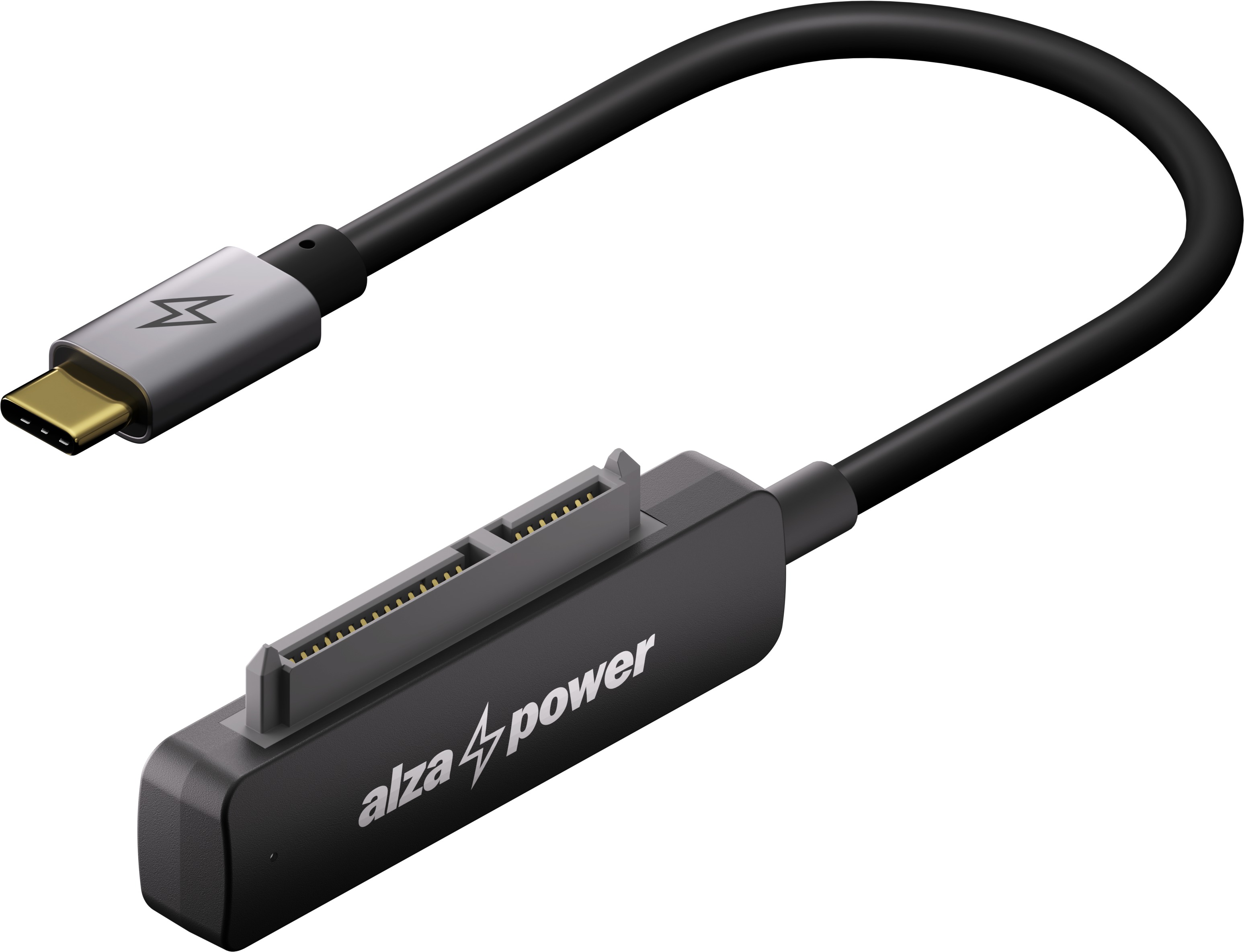 AlzaPower USB-C 3.2 Gen 1 (M) to SATA 3.0 0,2 m čierny