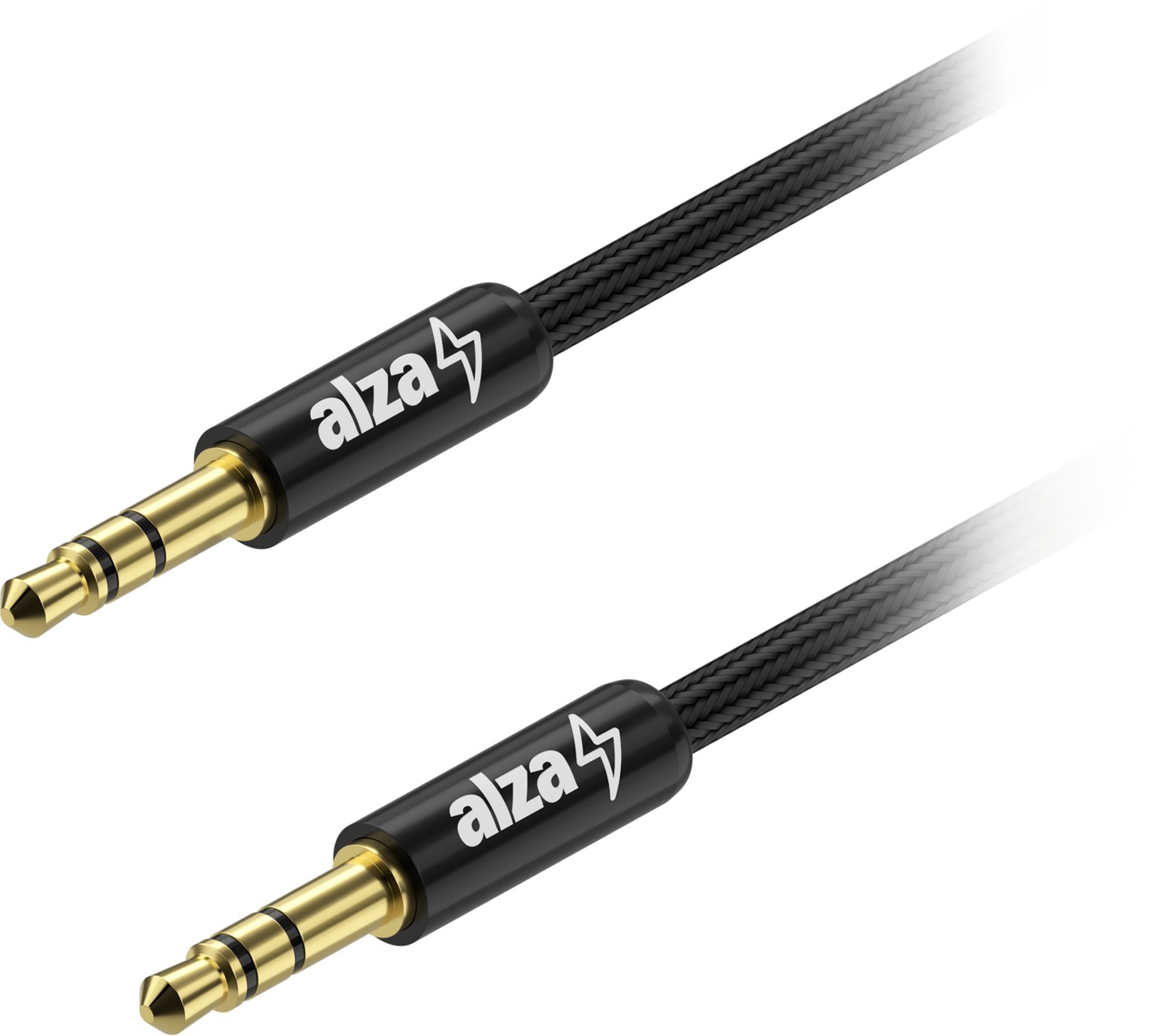 AlzaPower AluCore Audio 3,5 mm Jack (M) to 3,5 mm Jack (M) 1 m čierny