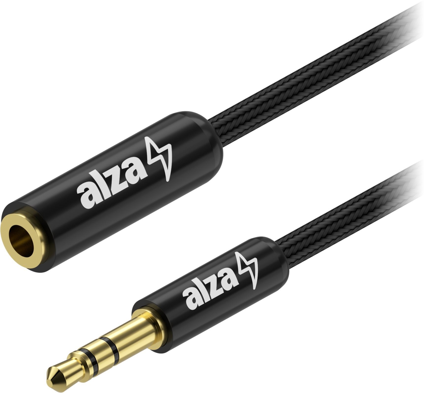AlzaPower AluCore Audio 3,5 mm Jack (M) to 3,5 mm Jack (F) 3 m čierny
