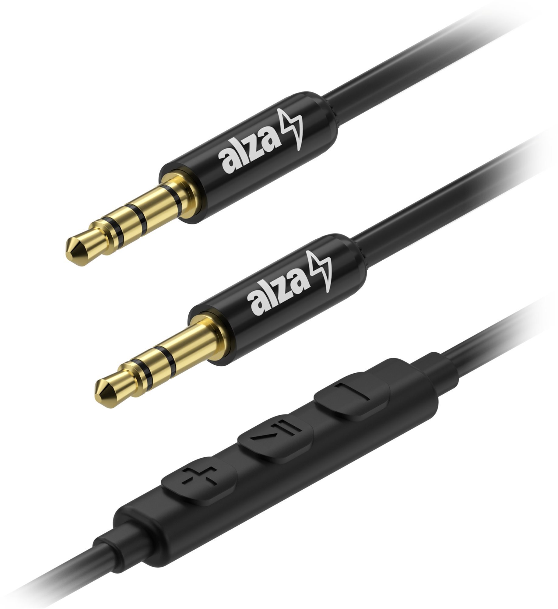 AlzaPower Alucore Audio 3,5 mm Jack 4P-TRRS (M) to 3,5 mm Jack (M) 0,5 m čierny