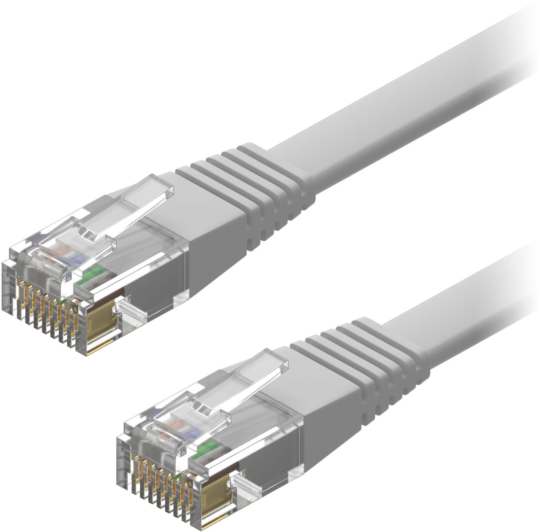 AlzaPower Patch CAT6 UTP Flat 0,5 m sivý
