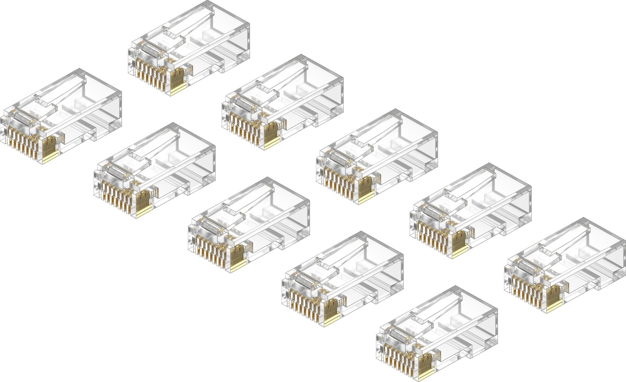 AlzaPower Patch CAT6 UTP RJ45 8p8c netienený skladaný na drôt 10-pack