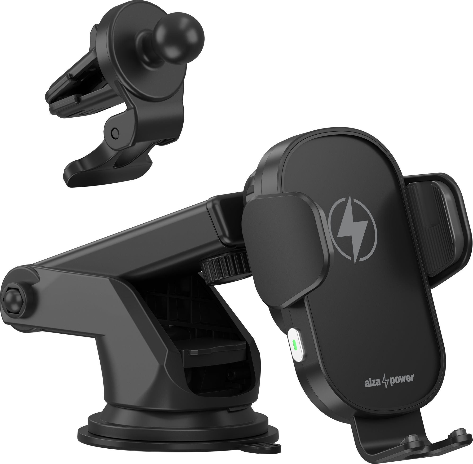 AlzaPower WF410 Wireless Car Charger 15 W čierny