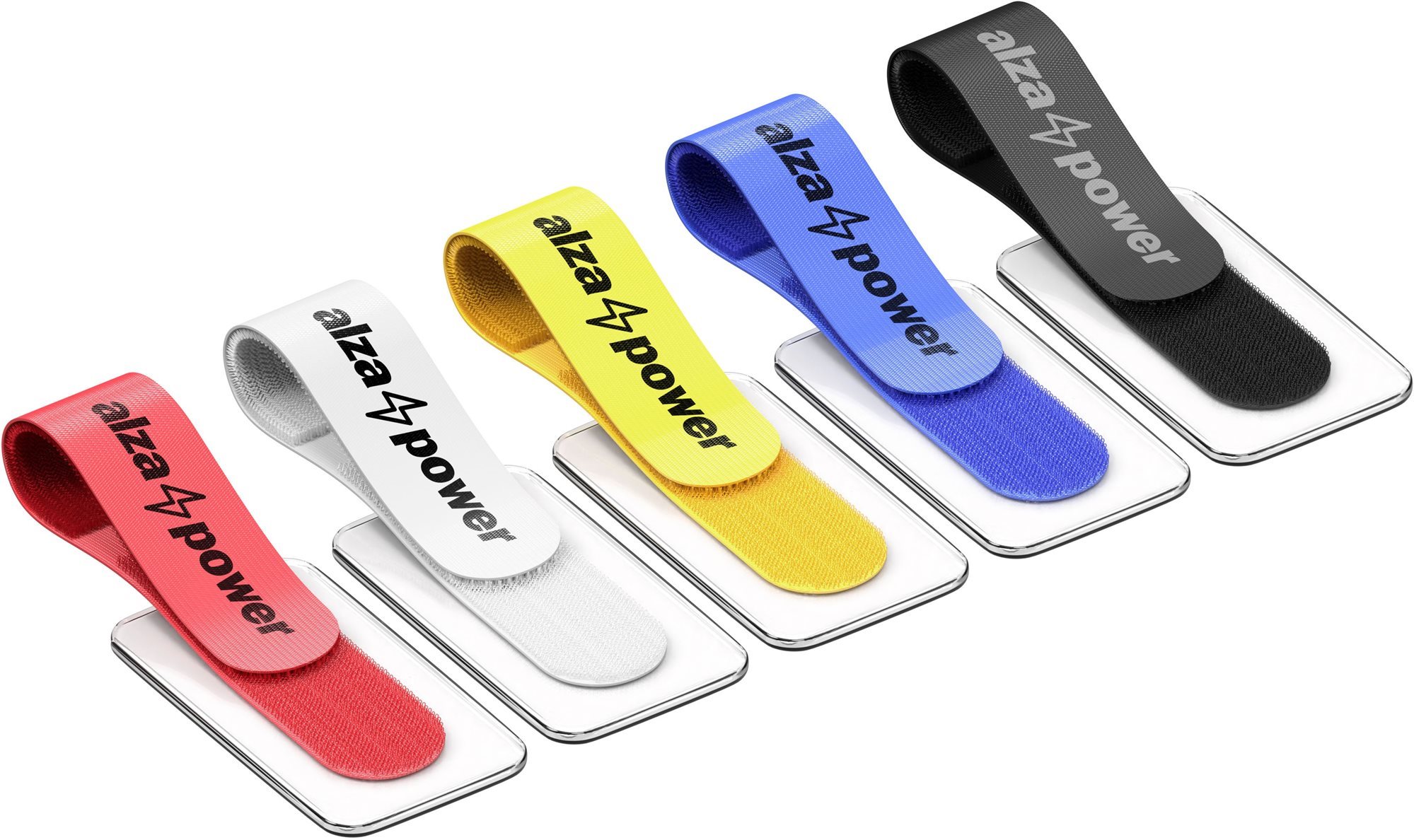 AlzaPower VelcroStrap+ with Tag 10 pcs mix