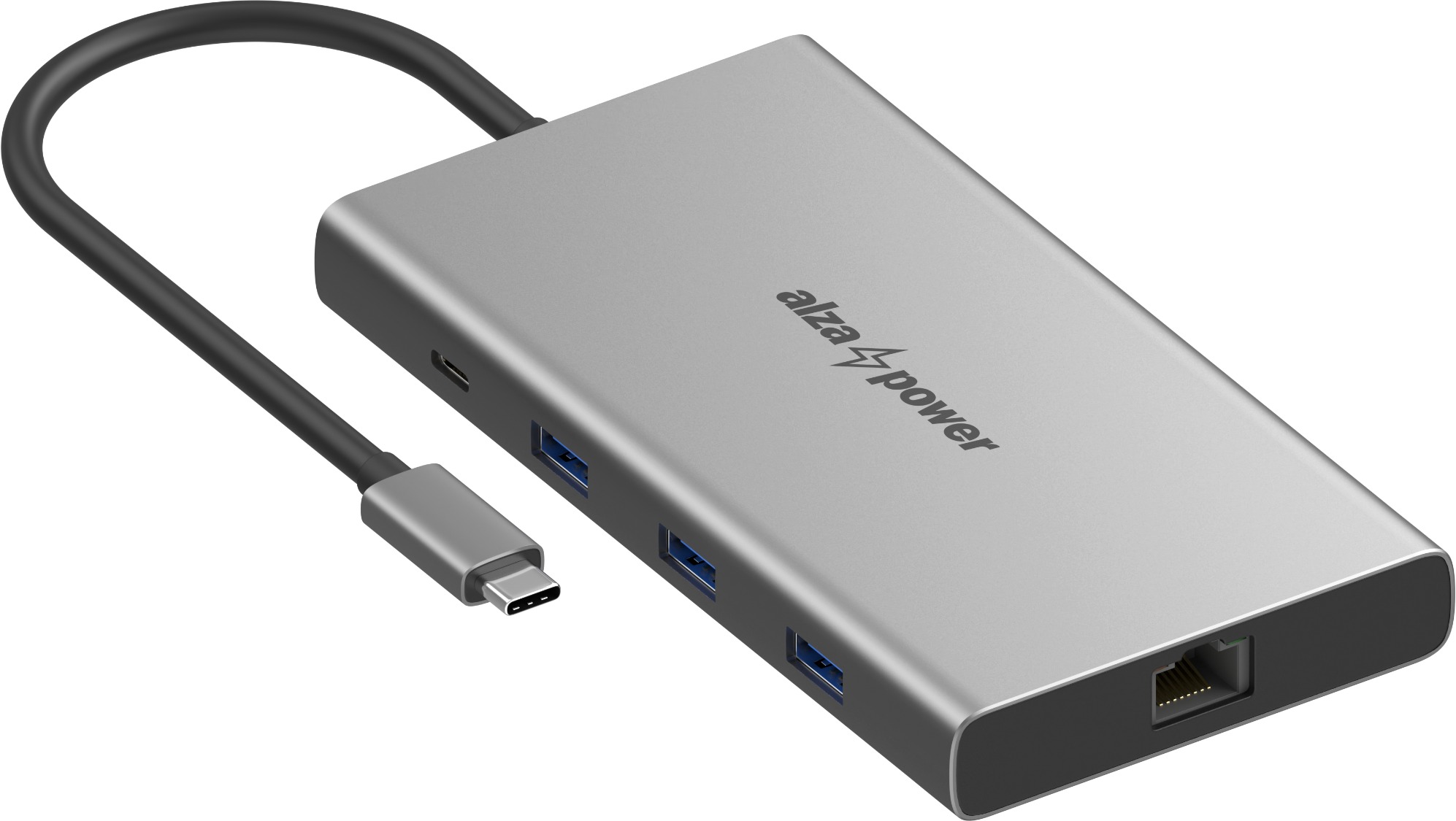 AlzaPower Metal USB-C Dock Station 10 v 1 Dual Screen for Apple MacBook vesmírno sivá