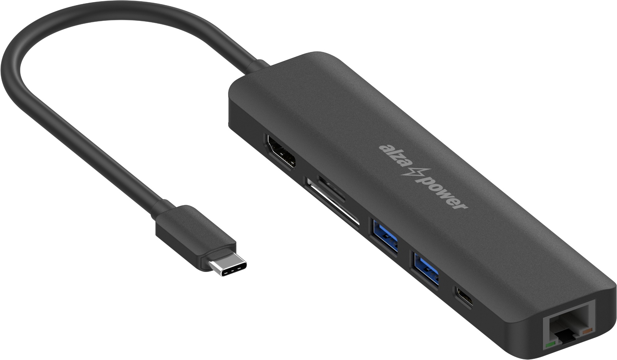 AlzaPower USB-C Dock Station 7 v 1 (140 W) čierna