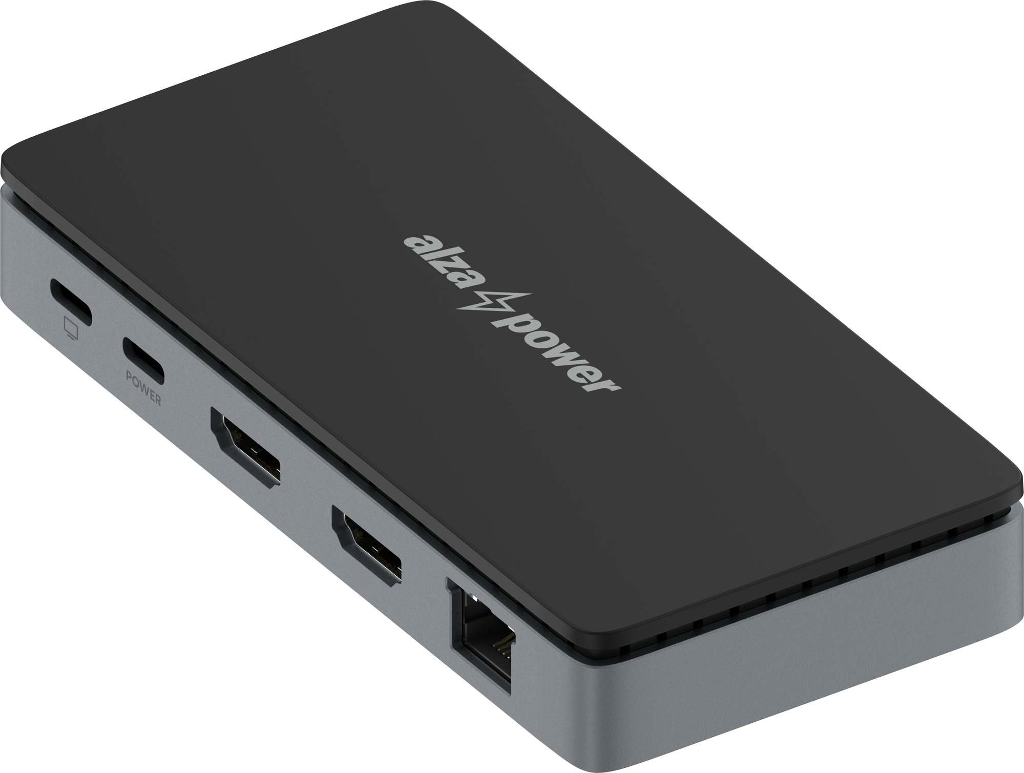 AlzaPower Metal Mini USB-C Dock Station 8 v 1 Dual Screen vesmírne šedý
